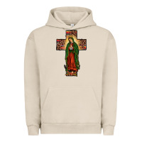 Pigment French Oak our lady of Guadalupe cross Urban Hoodie - JahusDesignShop
