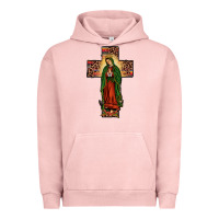 Pigment Salmon our lady of Guadalupe cross Urban Hoodie - JahusDesignShop