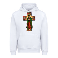 White our lady of Guadalupe cross Urban Hoodie - JahusDesignShop