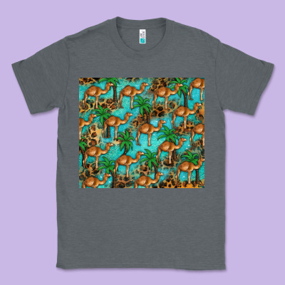 Camel Leopard Classic Tee Designed By Barkaloodesign