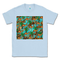 Dusty Blue camel leopard Classic Tee - BarkalooDesign