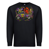 Black mardi gras truck with mask fleur de lis and crawfish Premium Sweatshirt - RanaPortraitStore