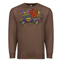 Chestnut mardi gras truck with mask fleur de lis and crawfish Premium Sweatshirt - RanaPortraitStore