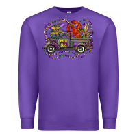 Purple mardi gras truck with mask fleur de lis and crawfish Premium Sweatshirt - RanaPortraitStore