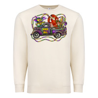 Sandshell mardi gras truck with mask fleur de lis and crawfish Premium Sweatshirt - RanaPortraitStore