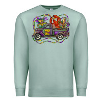Seafoam mardi gras truck with mask fleur de lis and crawfish Premium Sweatshirt - RanaPortraitStore