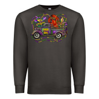 Smoke mardi gras truck with mask fleur de lis and crawfish Premium Sweatshirt - RanaPortraitStore