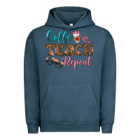 Pigment Midnight Navy coffee teach repeat Urban Hoodie - BundleAndBundleShop