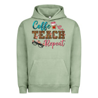 Pigment Oil Green coffee teach repeat Urban Hoodie - BundleAndBundleShop