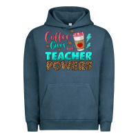 Pigment Midnight Navy coffee gives me teacher powers Urban Hoodie - BundleAndBundleShop