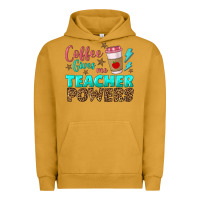 Pigment Peanut Butter coffee gives me teacher powers Urban Hoodie - BundleAndBundleShop