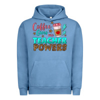 Pigment Pebble Blue coffee gives me teacher powers Urban Hoodie - BundleAndBundleShop