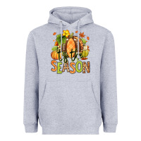 Heather Grey Tis' the season Fall American Football Heavyweight Hoodie - RanaPortraitStore
