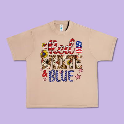 Red White And Blue Urban Heavy Tee Designed By Artiststas