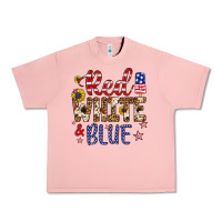 Salmon red white and blue Urban Heavy Tee - Artiststas