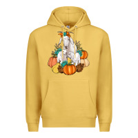Antique Gold Goat family fall pumpkins gemstone Premium Hoodie - Artiststas