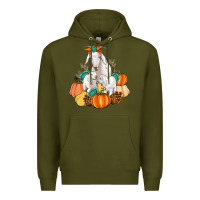 Army Green Goat family fall pumpkins gemstone Premium Hoodie - Artiststas