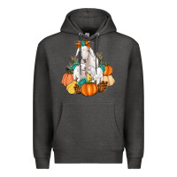 Charcoal Heather Goat family fall pumpkins gemstone Premium Hoodie - Artiststas