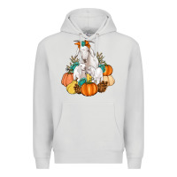 Dove Grey Goat family fall pumpkins gemstone Premium Hoodie - Artiststas
