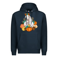 Navy Goat family fall pumpkins gemstone Premium Hoodie - Artiststas