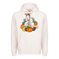 Pale Pink Goat family fall pumpkins gemstone Premium Hoodie - Artiststas