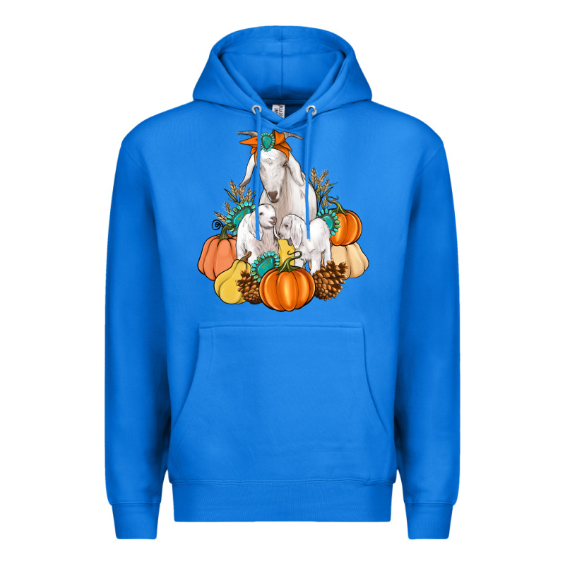 Goat Family Fall Pumpkins Gemstone Premium Hoodie by Artiststas | Teevron