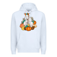 White Goat family fall pumpkins gemstone Premium Hoodie - Artiststas