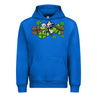 Cobalt Western Cowhide Leopard Glitter Shamrocks Urban Hoodie - Jasminsmagicworld