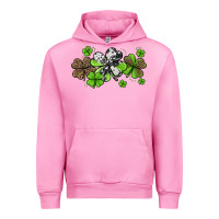 Fuchsia Pink Western Cowhide Leopard Glitter Shamrocks Urban Hoodie - Jasminsmagicworld