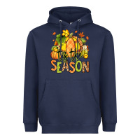 Navy Tis' the season Fall Softball Heavyweight Hoodie - RanaPortraitStore