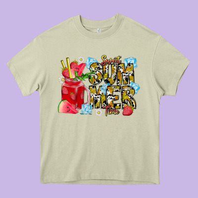 Sweet Summer Time Heavy Core Tee Designed By Cowhidedigitalart