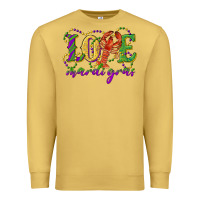 Antique Gold love with crawfish mardi gras Premium Sweatshirt - RanaPortraitStore