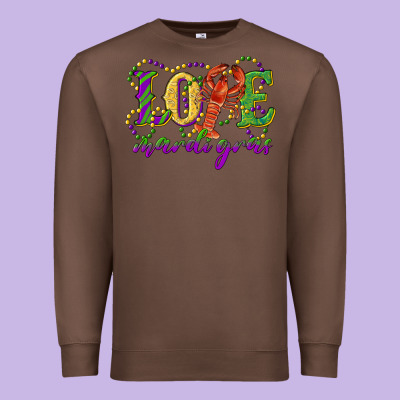 Love With Crawfish Mardi Gras Premium Sweatshirt Designed By Ranaportraitstore