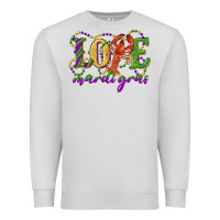 Dove Grey love with crawfish mardi gras Premium Sweatshirt - RanaPortraitStore