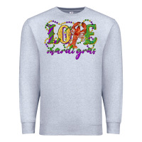 Heather Grey love with crawfish mardi gras Premium Sweatshirt - RanaPortraitStore