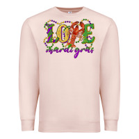Pale Pink love with crawfish mardi gras Premium Sweatshirt - RanaPortraitStore