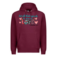 Burgundy let all that you do be done in love Premium Hoodie - JahusDesignShop