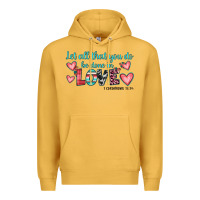 Mustard let all that you do be done in love Premium Hoodie - JahusDesignShop