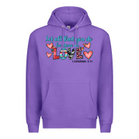 Purple let all that you do be done in love Premium Hoodie - JahusDesignShop