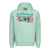 Seafoam let all that you do be done in love Premium Hoodie - JahusDesignShop