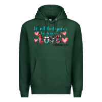 Sports Green let all that you do be done in love Premium Hoodie - JahusDesignShop