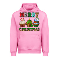 Fuchsia Pink merry christmas with cupcakes Urban Hoodie - AdoDesignShop