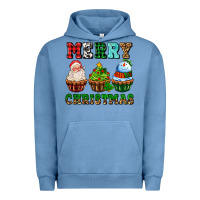 Pigment Pebble Blue merry christmas with cupcakes Urban Hoodie - AdoDesignShop