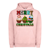 Pigment Salmon merry christmas with cupcakes Urban Hoodie - AdoDesignShop