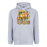 Heather Grey Tis' the season Fall American Football Heavyweight Hoodie - RanaPortraitStore