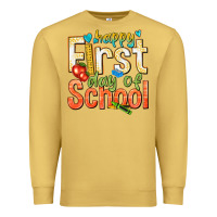 Antique Gold happy first day of school Premium Sweatshirt - texasbilliewilder