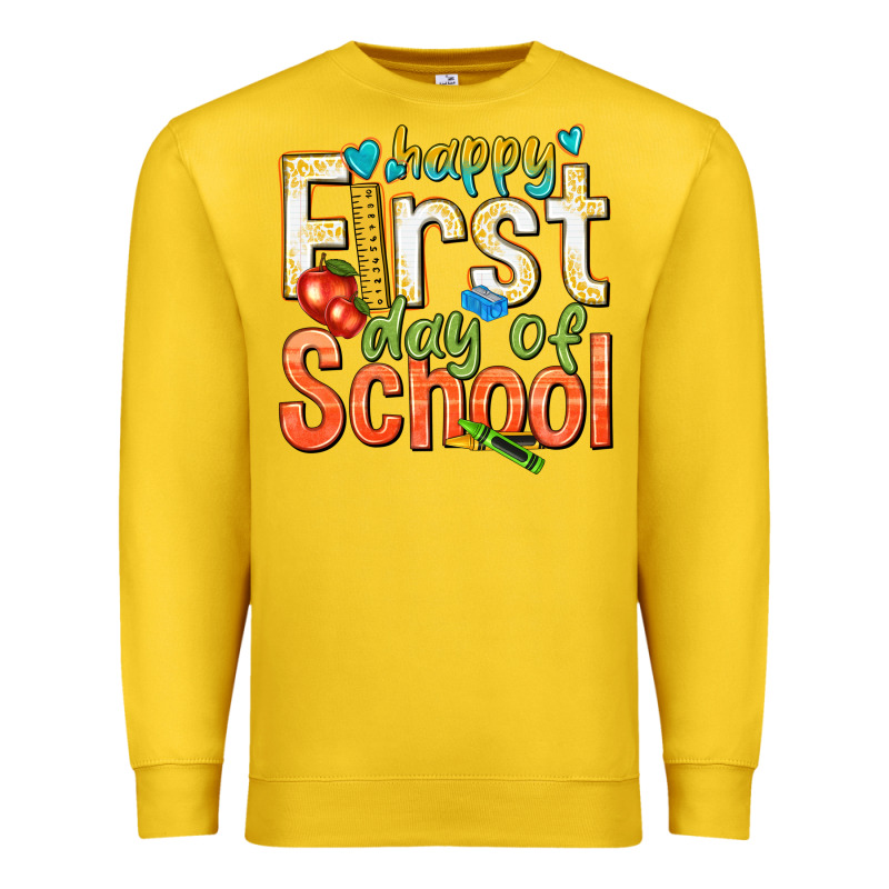 Happy First Day Of School Premium Sweatshirt by texasbilliewilder | Teevron