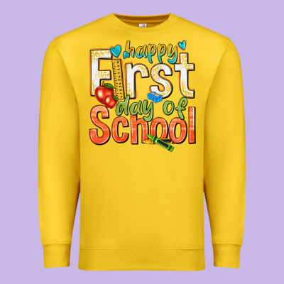 Happy First Day Of School Premium Sweatshirt Designed By Texasbilliewilder