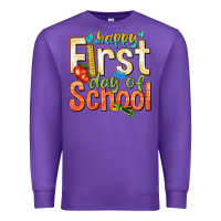 Purple happy first day of school Premium Sweatshirt - texasbilliewilder