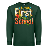 Sports Green happy first day of school Premium Sweatshirt - texasbilliewilder